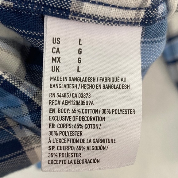 American Eagle Plaid Shirt Men’s Classic Fit Size Large - Picture 4 of 9